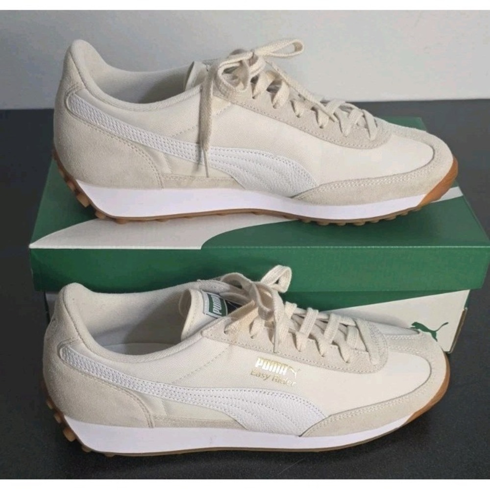 Puma Easy Rider Vintage Alpine Snow Gold White Men 11.5 Sneaker Casual Lace Up
